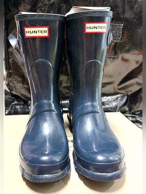 Brand New! Hunter Original Short Gloss Boots-Navy Blue-Womens Size 7